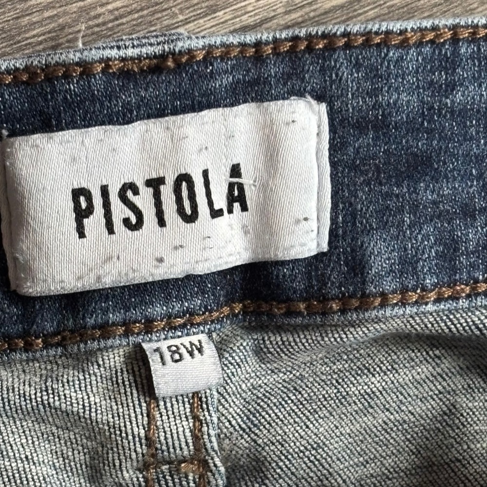 Pistols Arielle Skinny Jeans Medium Wash Moody Blue Ankle Mid Rise 18W 0362 - Picture 3 of 10